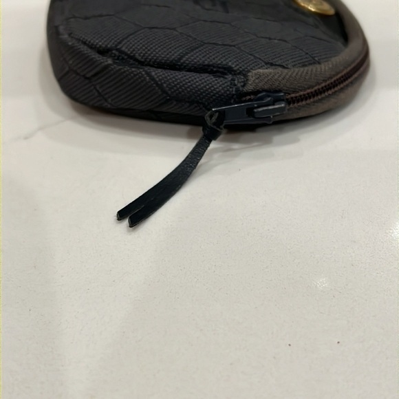 Christian Dior Charcoal Gray Small Zip Around Pouch Wallet - Picture 4 of 10